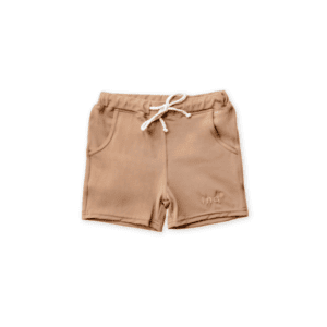 A pair of Warm Pecan Amias Trunks displayed on a white background.
